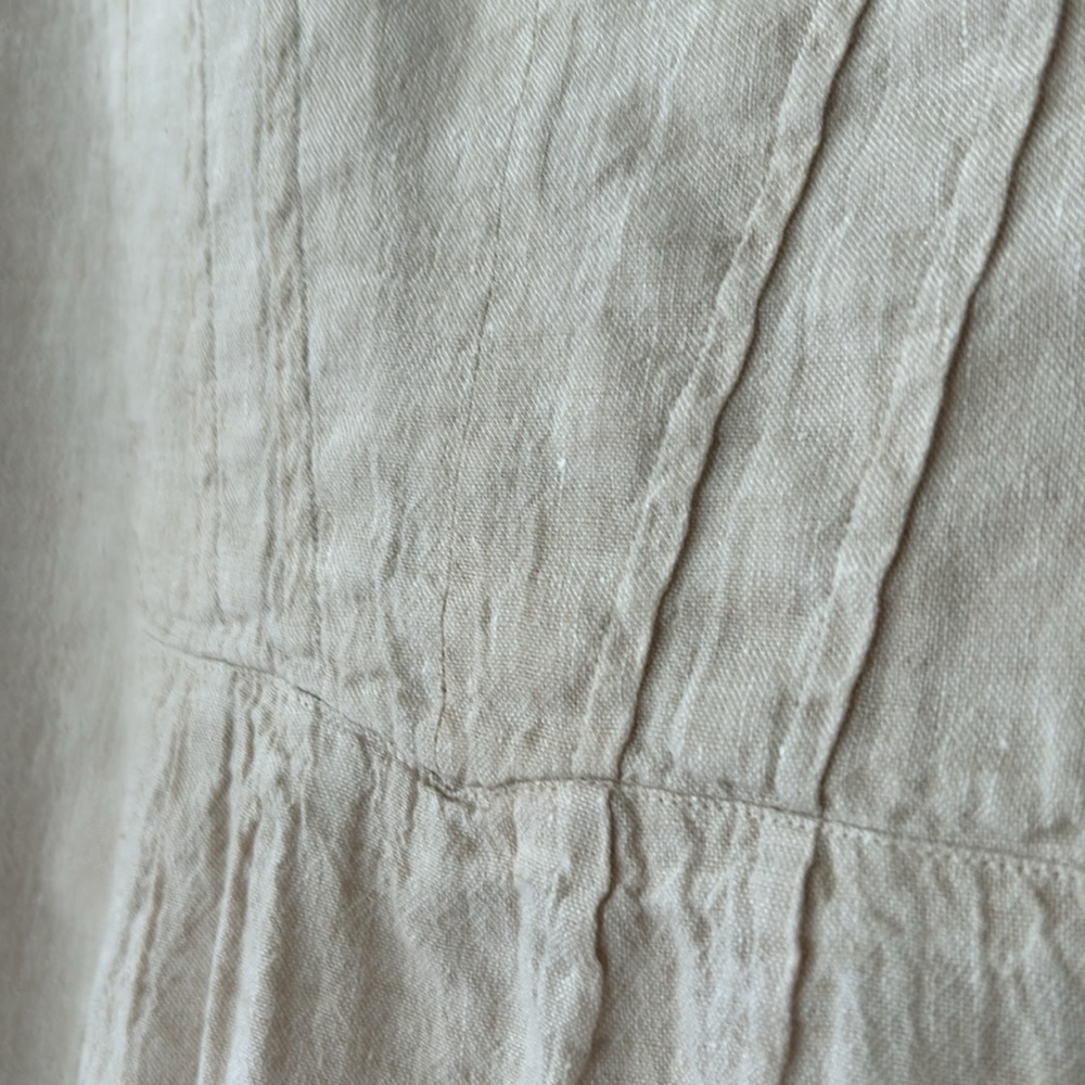 Vineyard Vines Oatmeal Linen/Cotton Peasant Blouse Sz Lg + MEASUREMENTS! - Picture 5 of 10